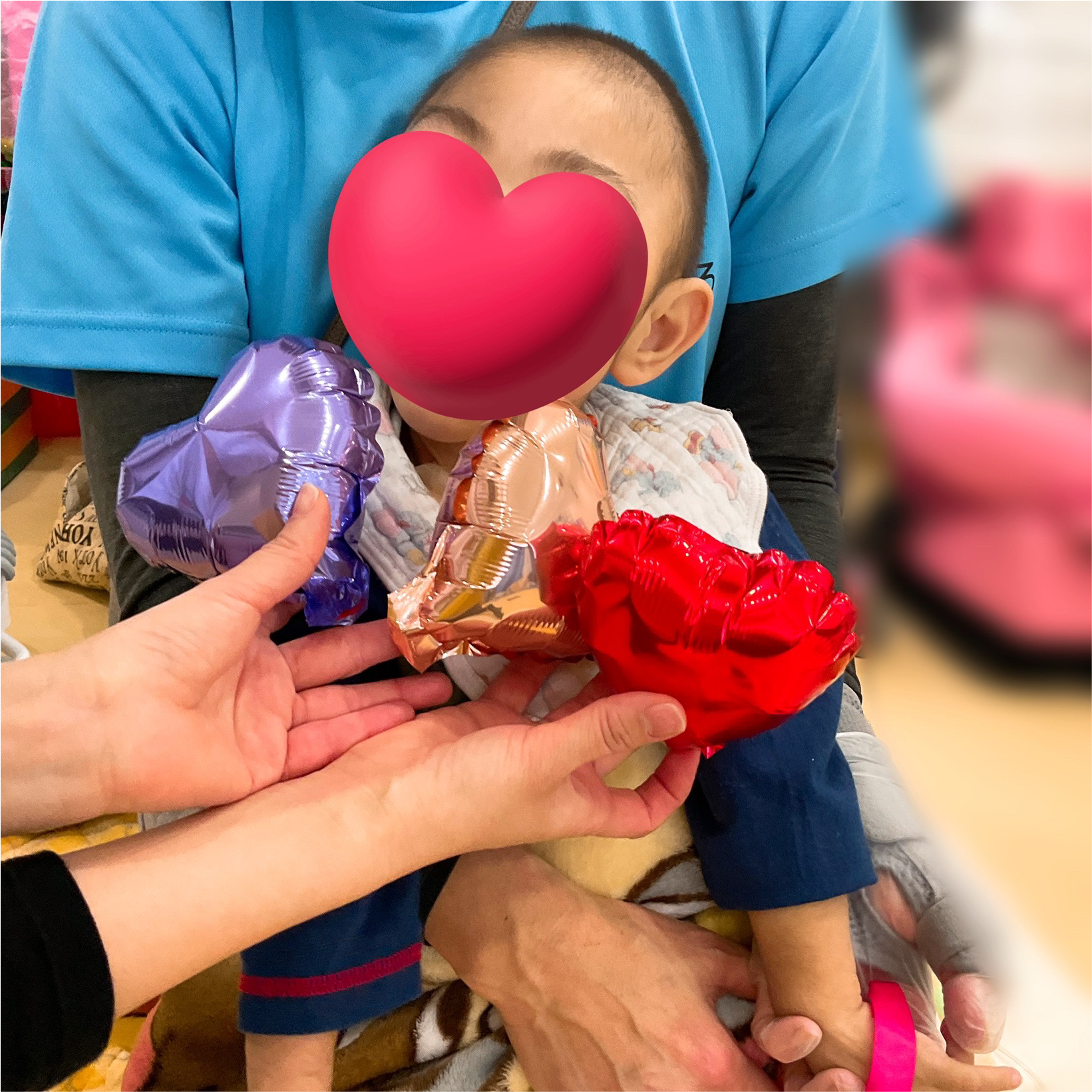 関西、兵庫県、神戸市北区にある重症心身障がい・医療的ケアに対応した児童発達支援施設「こどもデイ　はれいろ」です。バレンタインのイベントを行いました！